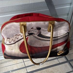 Nike Red, Cortez Gold and White Sneaker-Print Canvas Tote Bag